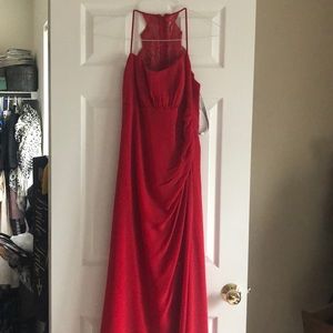 Cherry red Alfred Angelo bridesmaid dress